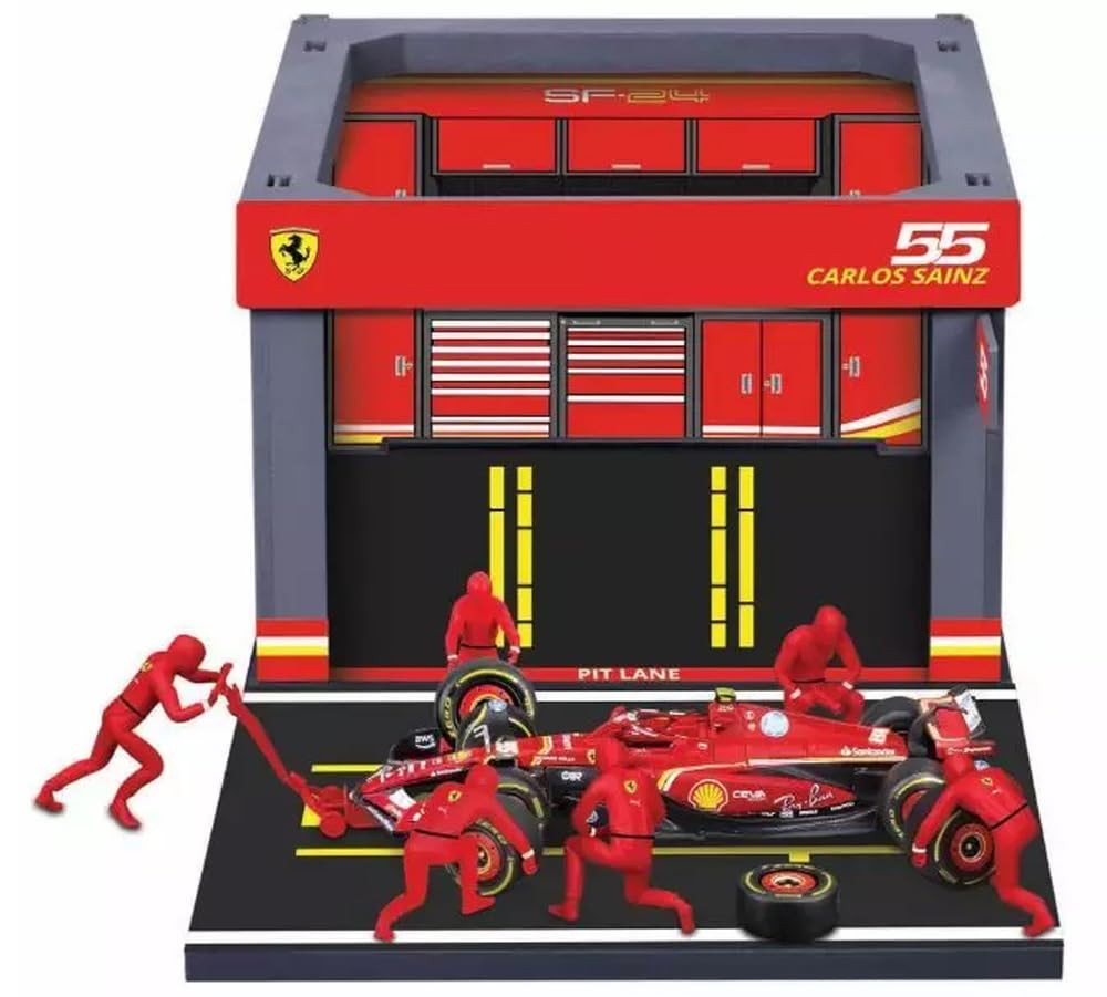 

Kyosho BURAGO Набор Ferrari PIT PASS Sainz x Paddock 1/43 SF-24 №55 C. младший. (Экипаж 6 шт., Гараж) 18-36862S