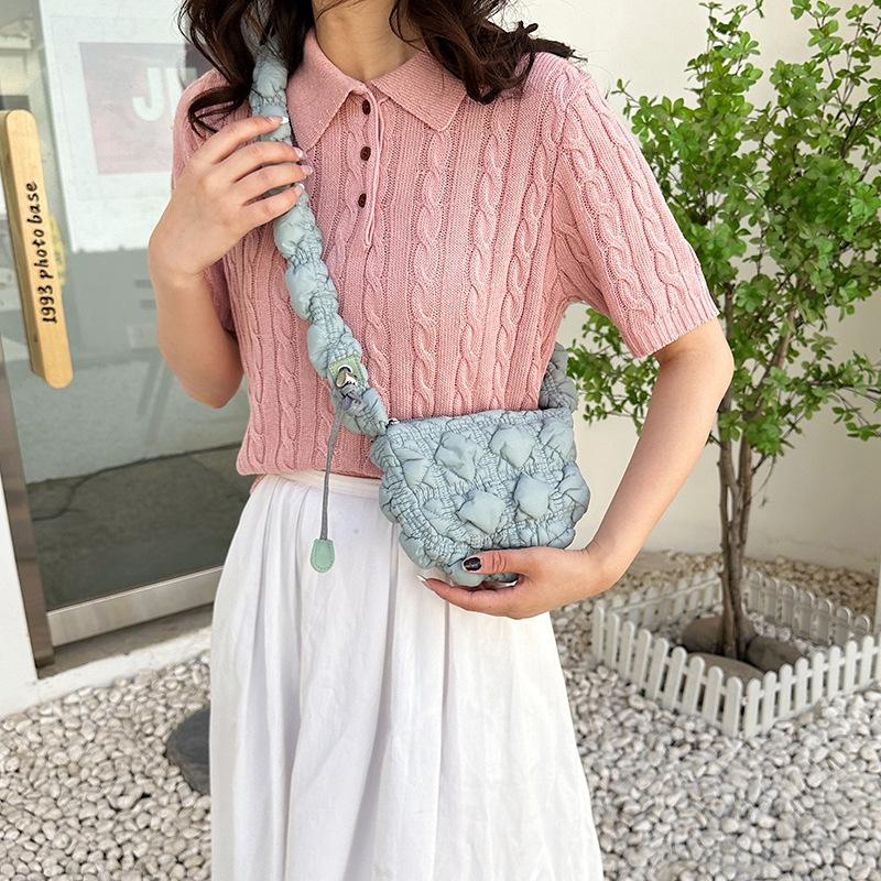 Summer new dumpling bag niche cute wind cloud pleated bag casual simple shoulder messenger bag