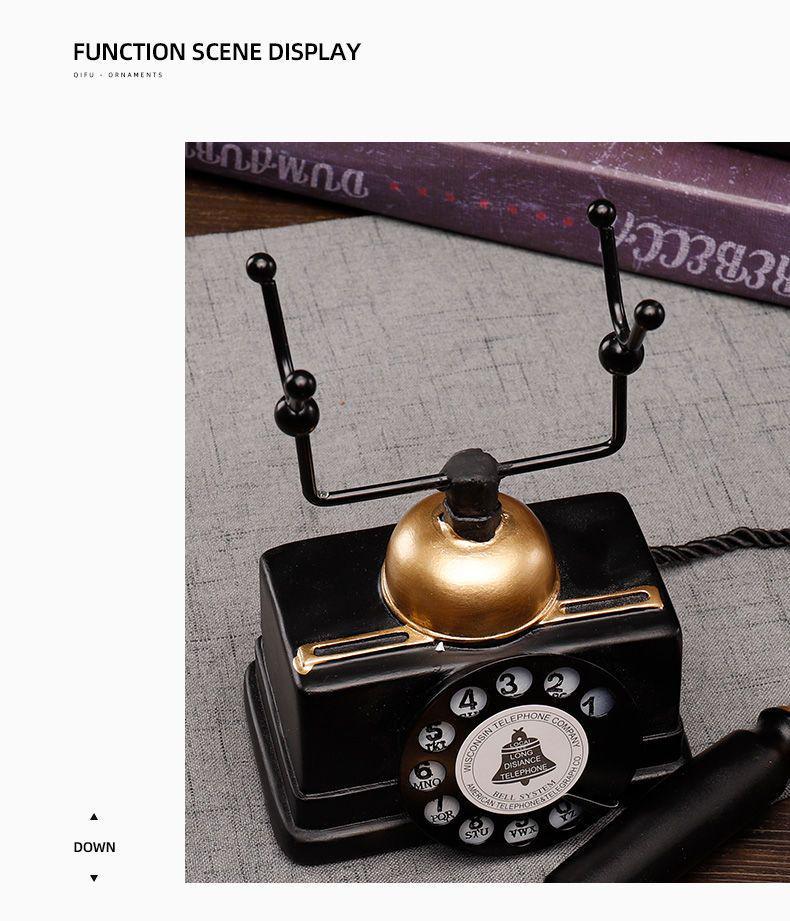 European Retro Telephone Ornament for Living Room, Wine Cabinet, TV Cabinet, or Office Display.