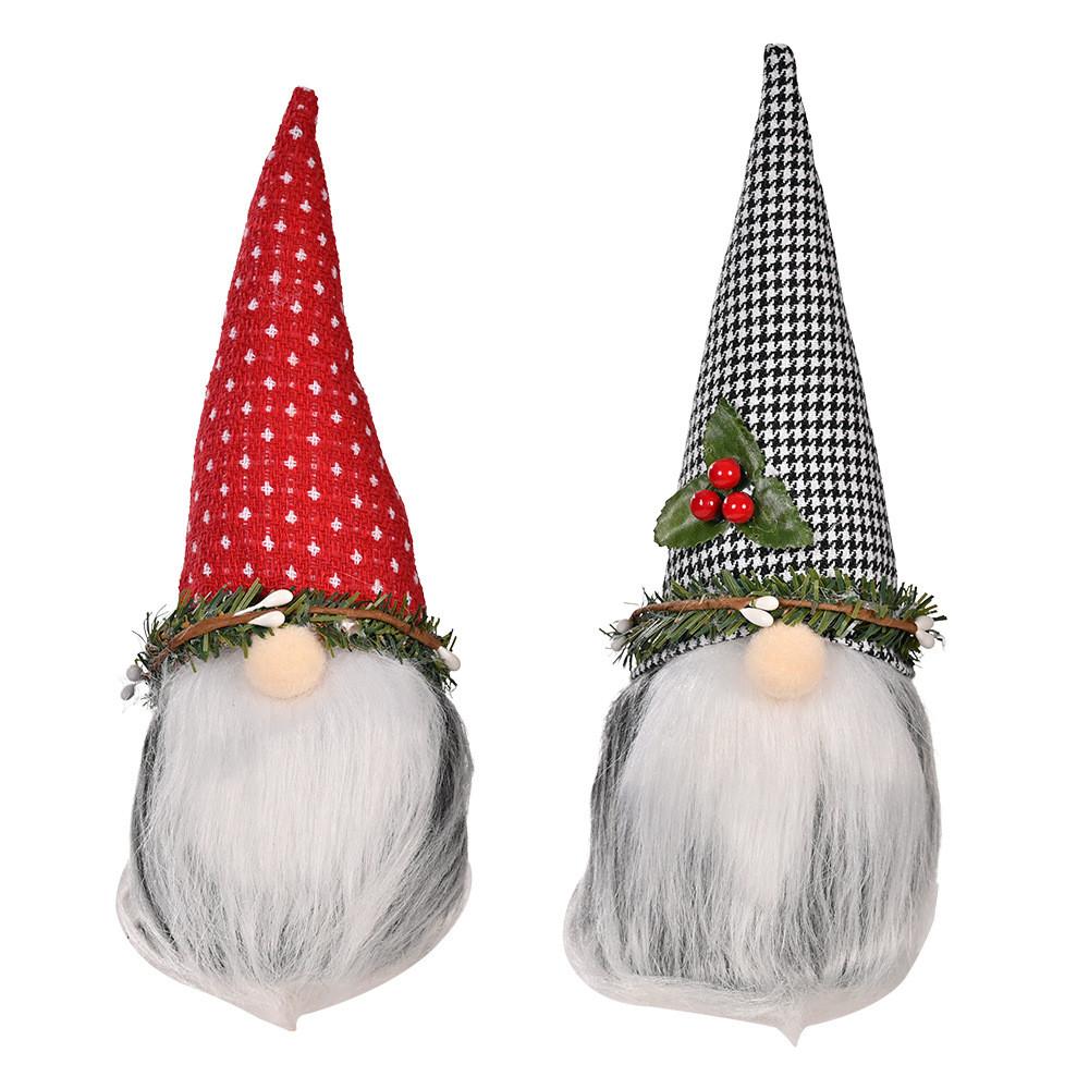 Cozy Plush Christmas Gnome With Gray Rudolph Design Perfect For Holiday Home Accents