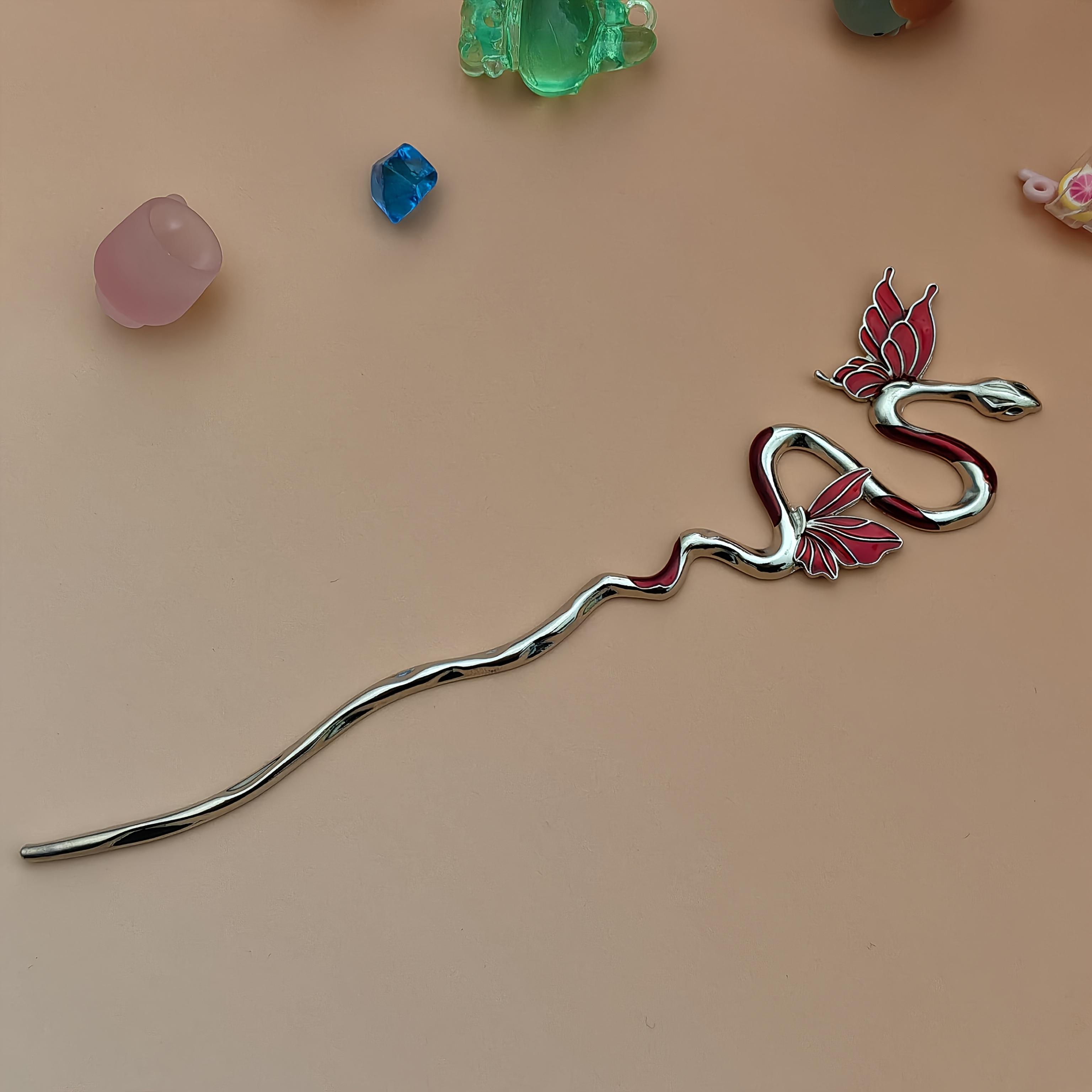 

Small Niche High-end Snake Butterfly Women s Braided Metal Hairpin Modern Simple Personality Temperament Braided Hairpin