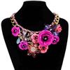 Damen Halskette Bunt gemischt Blumenstil Kette Geflochten Choker Damen Drehmoment Ohrringe