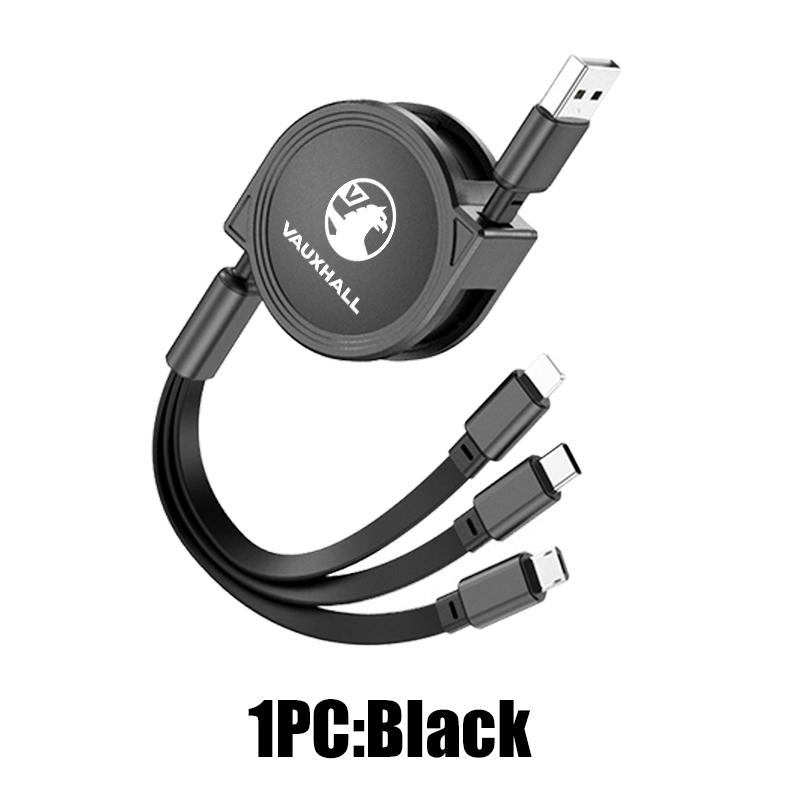 

3 in 1 Retractable Data USB Charger Fast Wire Charging Cable For Vauxhall VXR8 Vivaro Corsa Insignia Tigra Zafira Astra