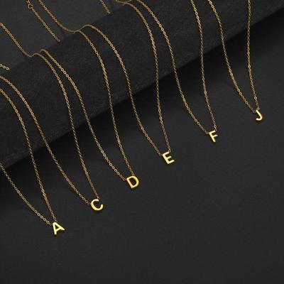 18k Gold Plated Stainless Steel Alphabet Pendant Necklace – Non-Fading and Stylish Jewelry