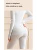 Women's Lace V-Neck Thermal Underwear Set - Slimming, Shaping, Heat-Generating Cotton