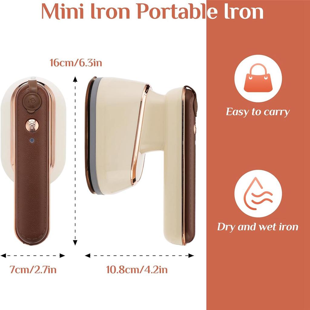 A13G-Iron for Clothes Support Dry & Wet Ironing, 800W Mini Portable Clothes Steamer Iron, Travel EU Plug