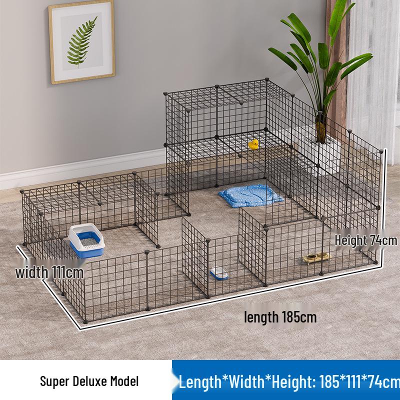 Free Assembly Indoor Pet Fence Barrier: Iron Mesh Anti-Escape Dog Stopper Fence.