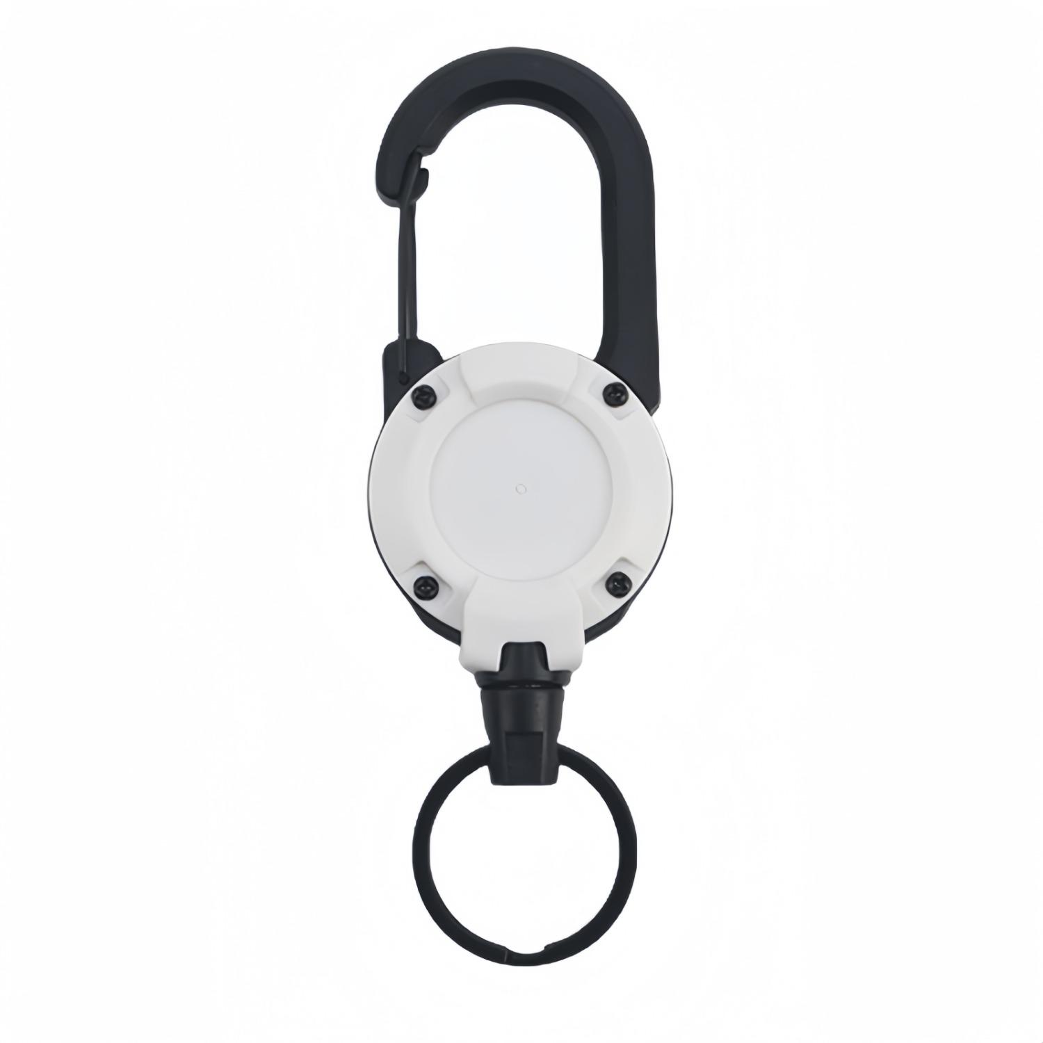 

Сверхпрочный выдвижной карабин-брелок из нержавеющей стали, прочный пружинный трос для занятий спортом на открытом воздухе, белый