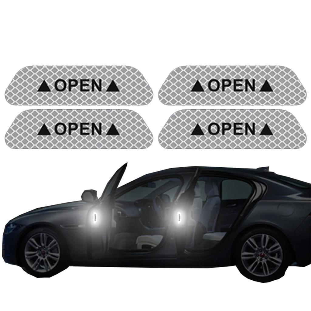 4PCS Car Door Reflective Sticker - Safety Opening Warning Tape Auto Interior Exterior Reflector Accessories