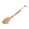 Premium Bamboo Long-Handled Curved Boar Bristle Bath Brush & Detachable Back Scrubber