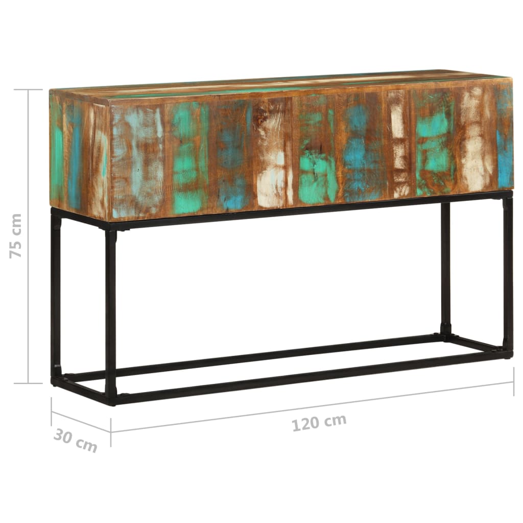 Console Table 120 X 30 X 75 Cm Reclaimed Solid Wood