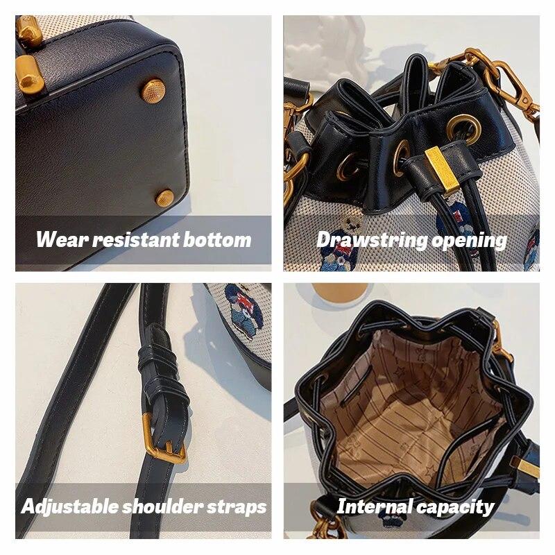 Kabelka Bucket do ruky pro ženy 2024 Nová crossbody taška Messenger s vysokou kapacitou Ruční ramenní kabelky Kabelky Psaníčko