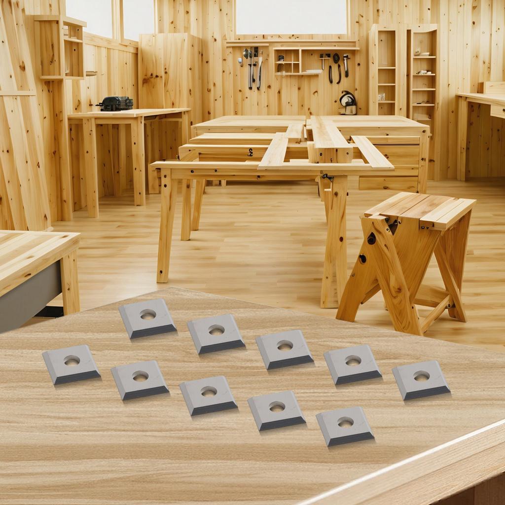 Indexable Carbide Inserts for Woodworking Set of 10 Square Blades with Multiple Cutting Edges for Enhanced Performance