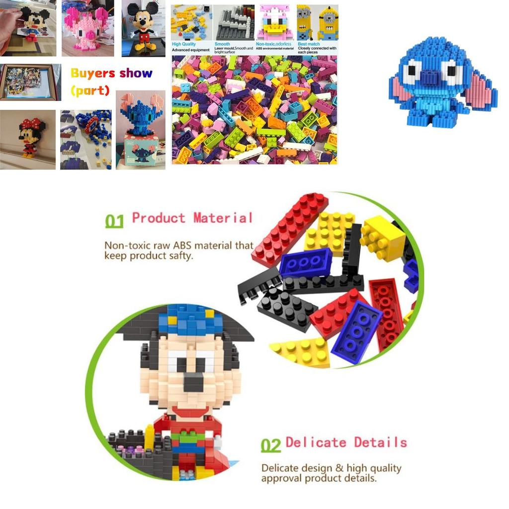 Disney-lilo Stitch Building Block Toy Mini Figure Collection Ornament Kid Gift Birthday