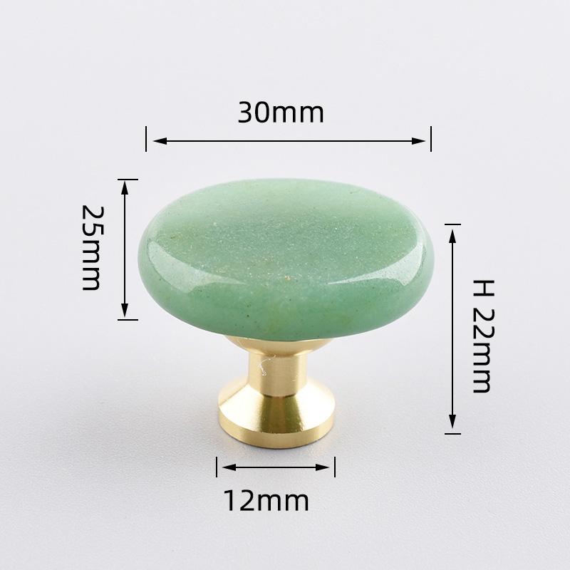 30×20mmSmall Oval Furniture Handle Brass Jewelry Box Drawer Door Knob Cupboard Dressing Cabinet Pulls Crystal Agate Stone Handle