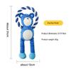 Blue Bear Monkey Pet Toy, Durable Chew Toy with Squeaker, Cotton Rope for Interactive Play, Tough Plush Dog Toy