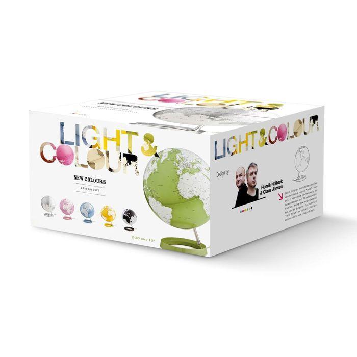 Beleuchteter Globus – Designer – Ø 30 cm – PMMA-Sockel – Vergoldeter Ständer – Für den Innenbereich