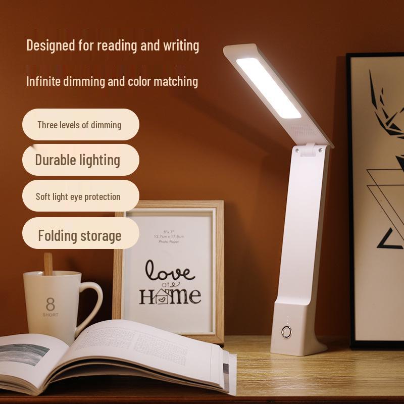 USB Rechargeable Folding LED Desk Lamp - Eye Protection, Long Battery Life, Perfect for Student Dorms or Bedside Use