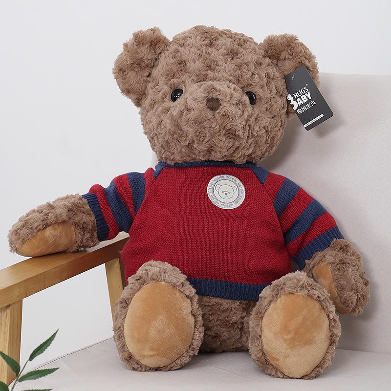 

Новый Ретро Свитер Медведь Тряпичная Кукла Плюшевый Мишка Кукла Медведь Плюшевая Кукла Подушка для Сна Подарок на День Рождения для Девочки 25cm