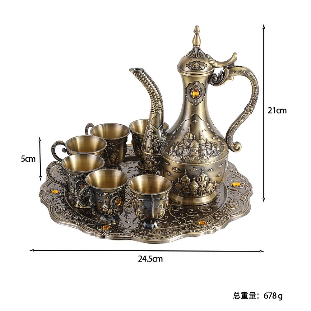New bronze eight-piece wine set high-end wine set creative home wine glass hotel banquet table