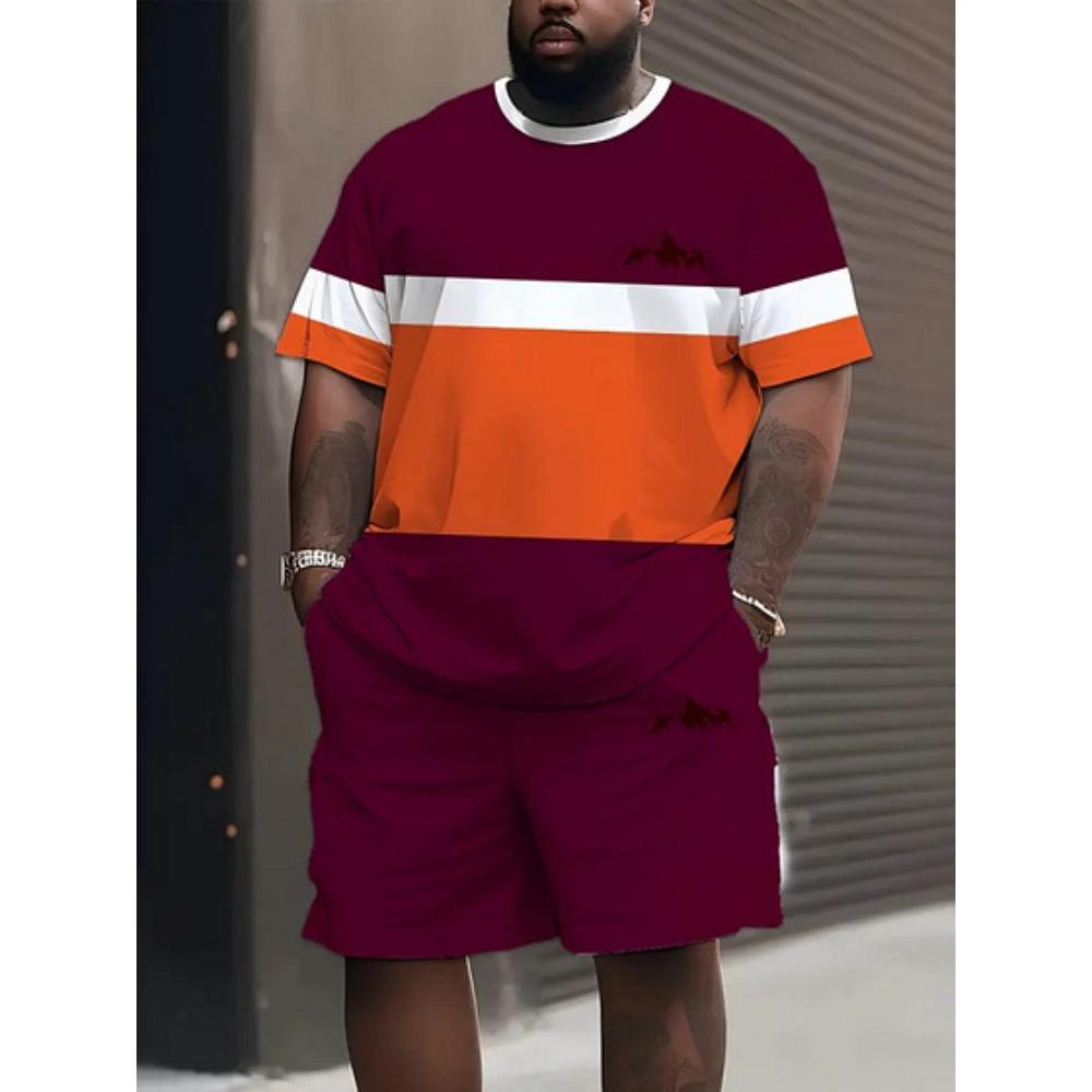 Summer Men's Sports Short Sleeve Shorts Set Casual Fashion Simple Trend Breathable Versatile