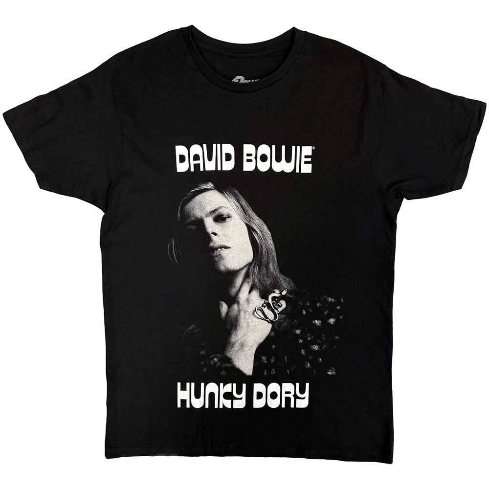 David Bowie 100% Cotton T-shirt Mens Tees Top Hunky Dory portrait Logo new Official Mens Black S