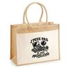 Sac Cabas - PLANETEE - J'peux Pas Minimaliste - Toile De Jute Et Coton - 43×33×21 Cm - Anses Coton