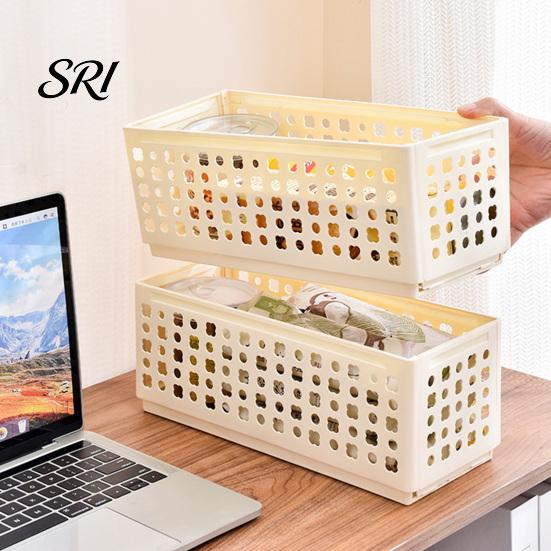 Multi-purpose Storage Container Box Foldable Stackable Organizer with Ventilated Hollow Design Dry Space Saving Bin for Household Travel Dormitory