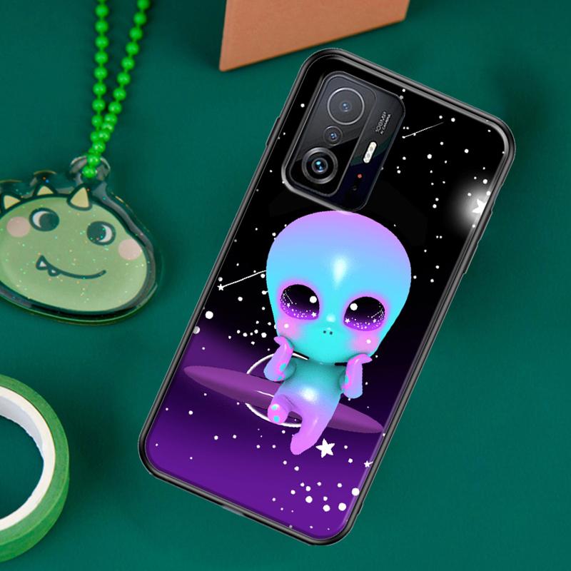 Aesthetics Cute Cartoon Alien Case For POCO F5 X5 X3 Pro X4 F4 GT F3 M5s C40 Cover For Xiaomi 13 12 Lite 11T 12T Pro 12X