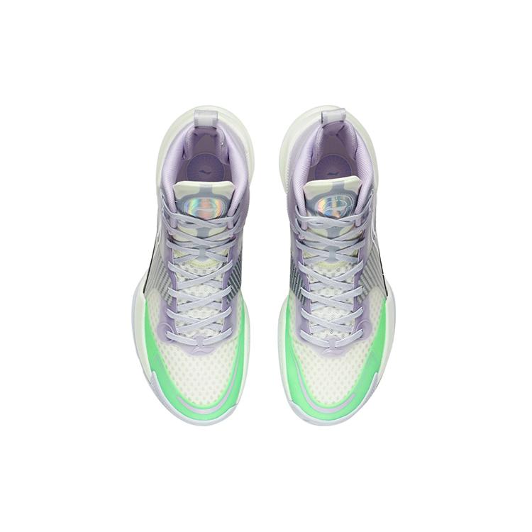 New LiNing Ultra Light Cushioning Anti Slip And Wear Resistant Breathable Coverage Support Mid Top Basketball Shoes Lilac ABAS027-5