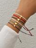 6PCS Bohemian Handmade Pentagram Rope Bracelet Set for Vacation Jewelry Friendship Gifts