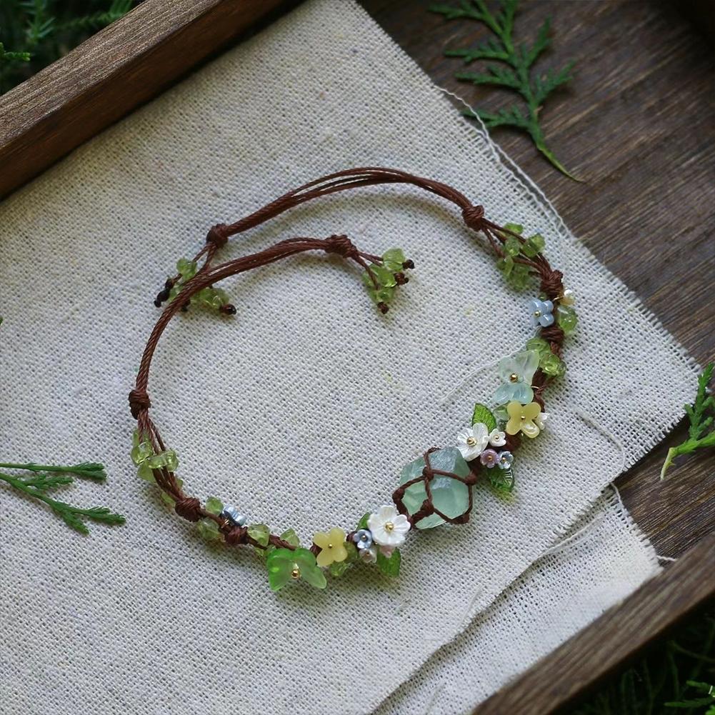 DIY Crystal Bracelet Material Pack Aesthetic Natural Stone Bracelet Exquisite Colorful Gravel Bead Bracelet for Friends Gifts