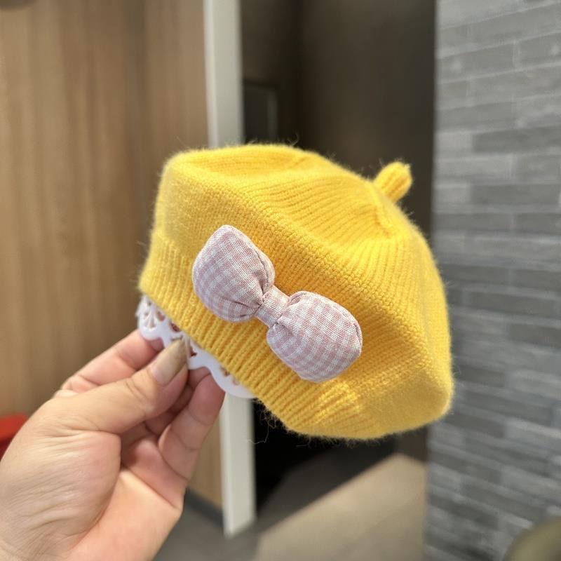 Korean Style Knit Wool Beret for Baby Girls - Autumn/Winter Fashionable Toddler Hat