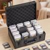 VEVOR Graded Card Case 4 Row 120 PSA Slab Storage Box with Secure Lock, Baseball Sports Trading Cards Holder Collector with 12 Dividers, Key