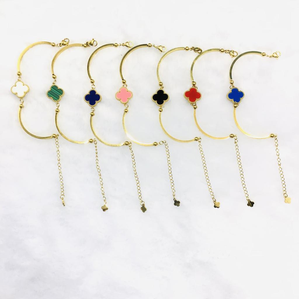 New Fashion Titanium Steel Four-Leaf Clover Bracelet Fashion High-Grade Ladies Bracelet