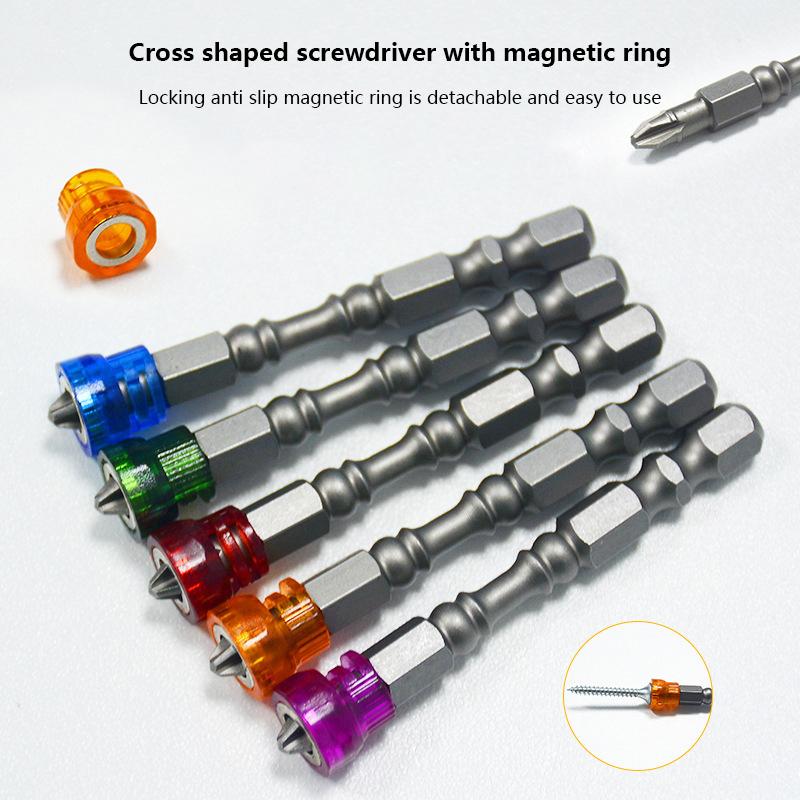 5/10Pcs Screwdriver Drill Bit With Magnetic Bit Bit 1/4 Inch 6.35Mm Hex Handle Electric Drill Tool Attachment Single Head