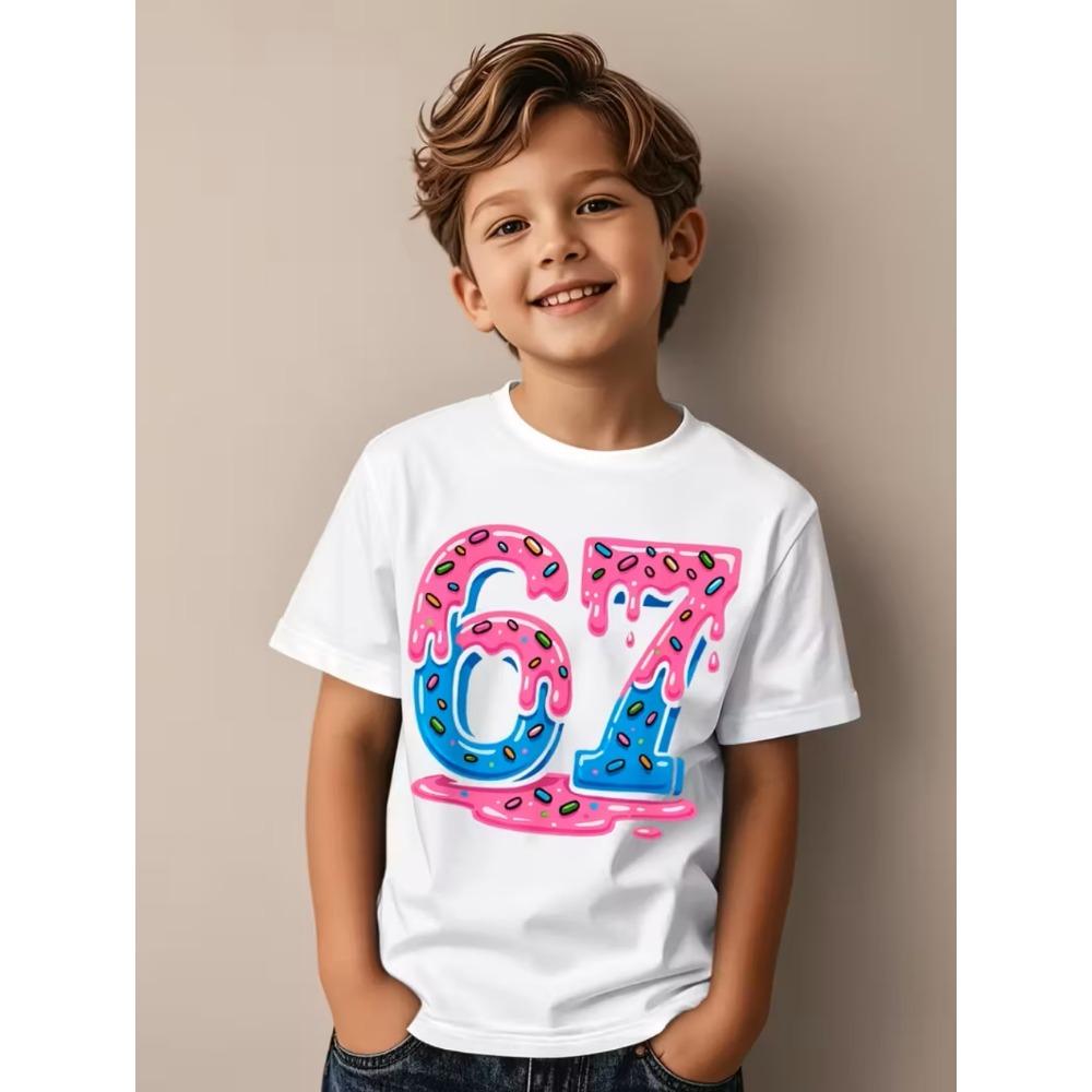 

Fun children s T-shirts, chaotic and humorous games, novelty gifts for T-shirts, boys tops, fashionable children s clothing 140