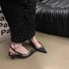 New Women's Summer Classic Champagne Black Banquet Wedding Shoes Sexy Rhinestone Satin Pointed Toe High Heel Sandals for Women