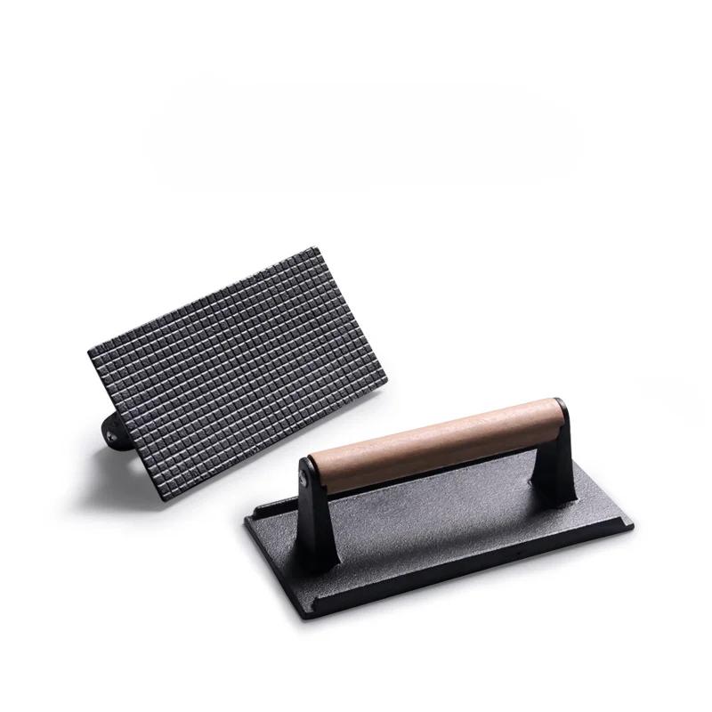 Steakpresse Gusseisen Antihaftgriff Presse Fleisch Rund Grillutensilien Hamburger Fleischpresse Werkzeug Küchenzubehör