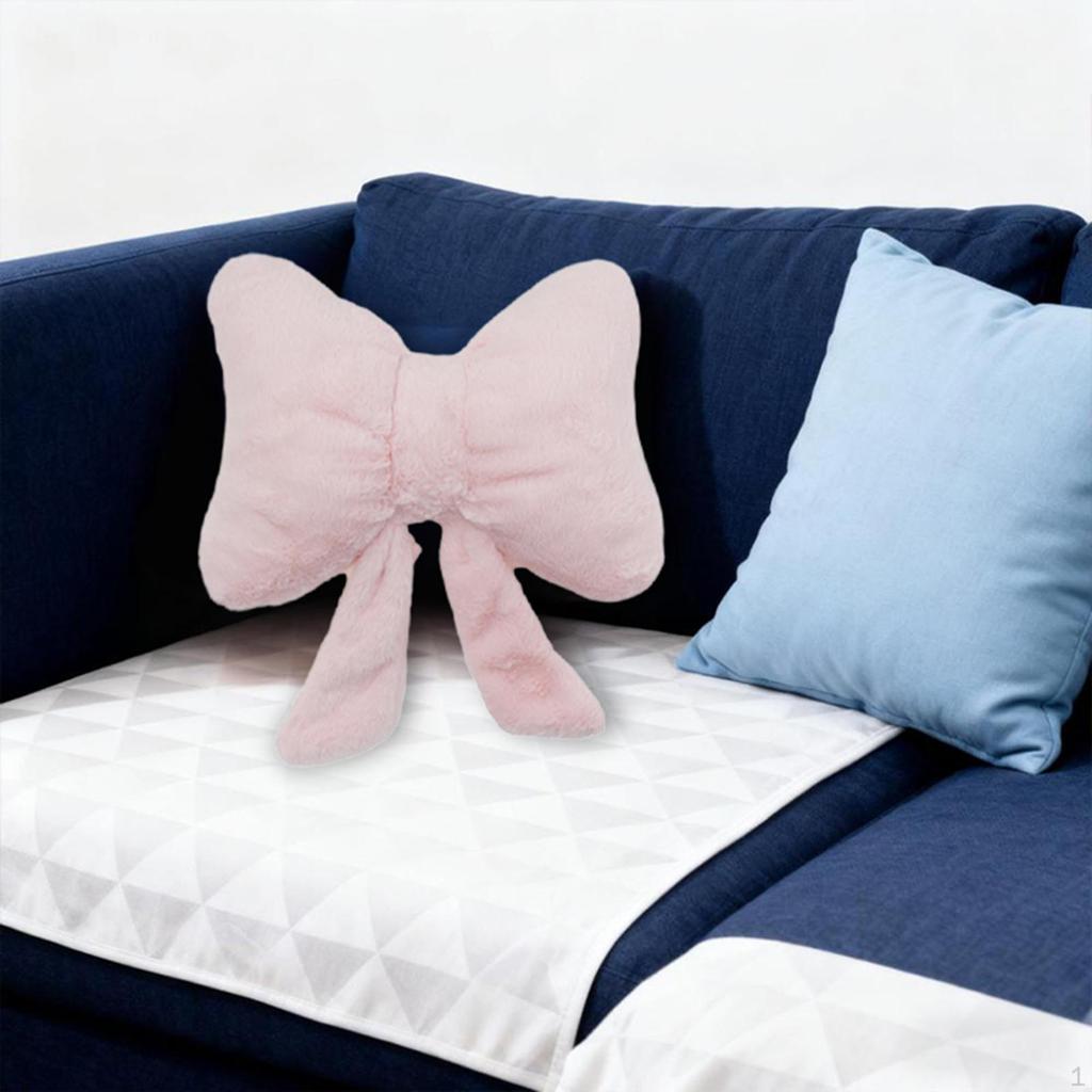 Bow Throw Pillow Couch Cute Versatile Modern Soft Seat Cushion Ornament for Sofa, Bedroom,