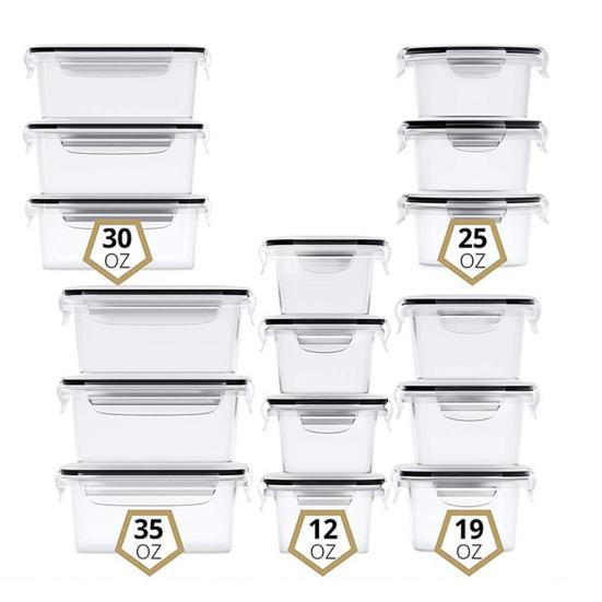 24ks/Sada Nádoby na potraviny Neprosakující Uzavíratelné Krabičky s Víčky Plastové Krabičky na Přípravu Jídla Včetně Štítků a Tužky do Kuchyně