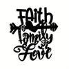 Metal Family Faith Wall Art for Home, Office, Patio - Christmas & Halloween Decor