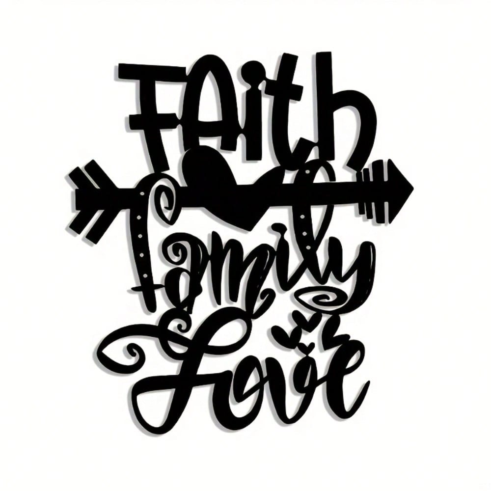 Metal Family Faith Wall Art for Home, Office, Patio - Christmas & Halloween Decor