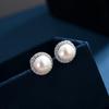 Douyin Live 18K Gold Pearl & Diamond Stud Earrings for Women – Niche Design