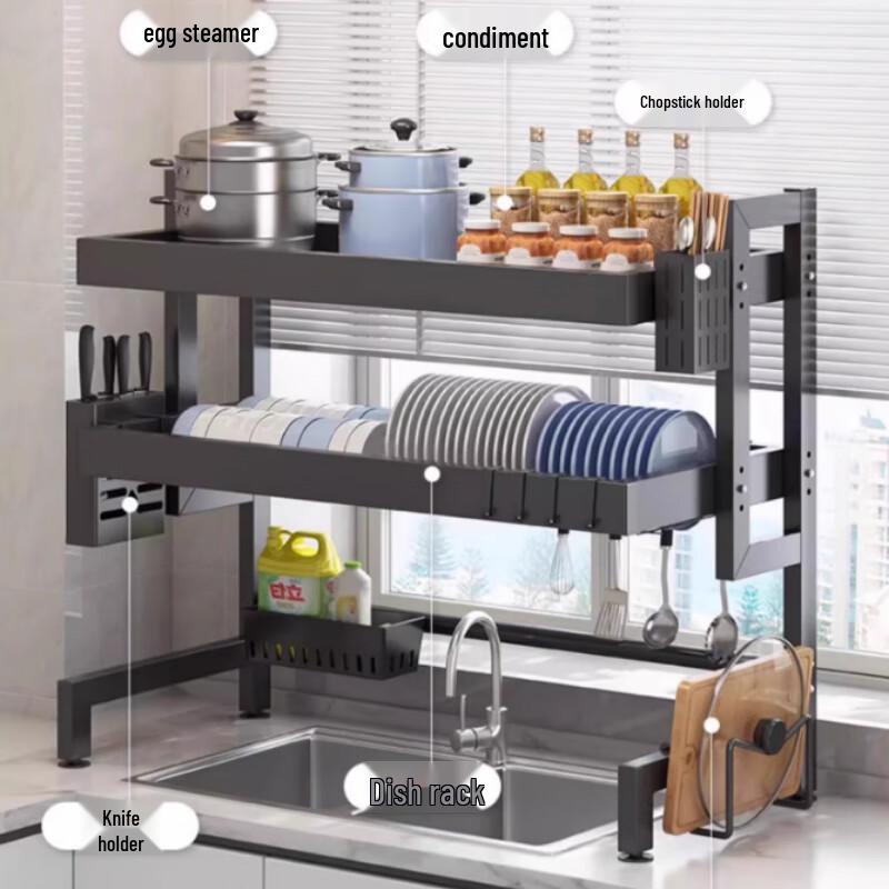 Upgraded Double-Layer Stainless Steel Dish Drying Rack