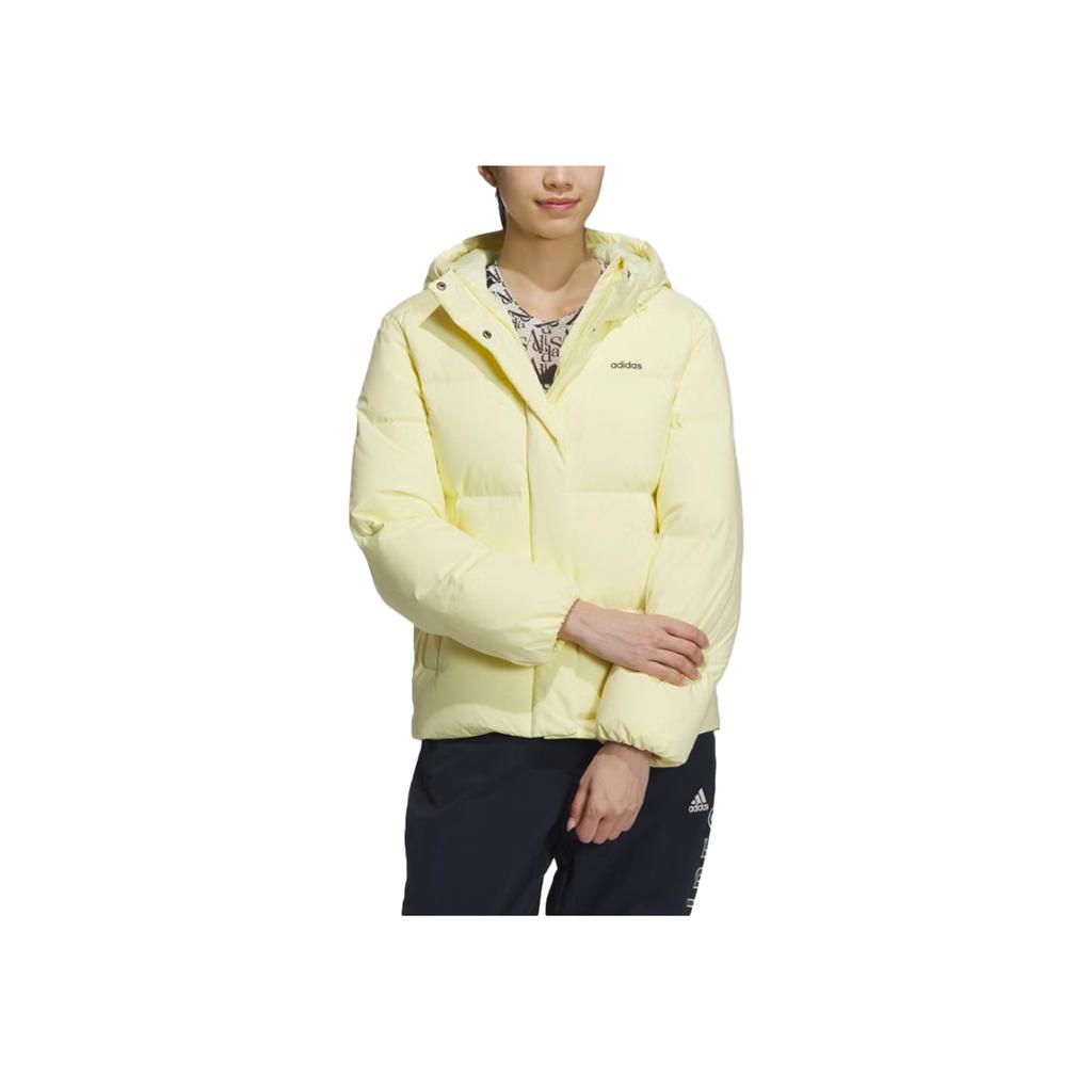 Adidas Wuji Series Fashion Versatile Letter Hooded Long Sleeve Warm Down Jacket Men Outerwear Yellow JL9590