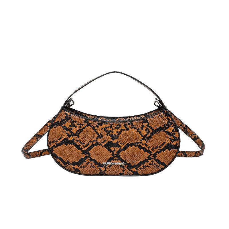 Trend Wholesale Personalized Python Pattern Handbag Spice Girl Style Niche Design Temperament Versatile High Quality Messenger Bag