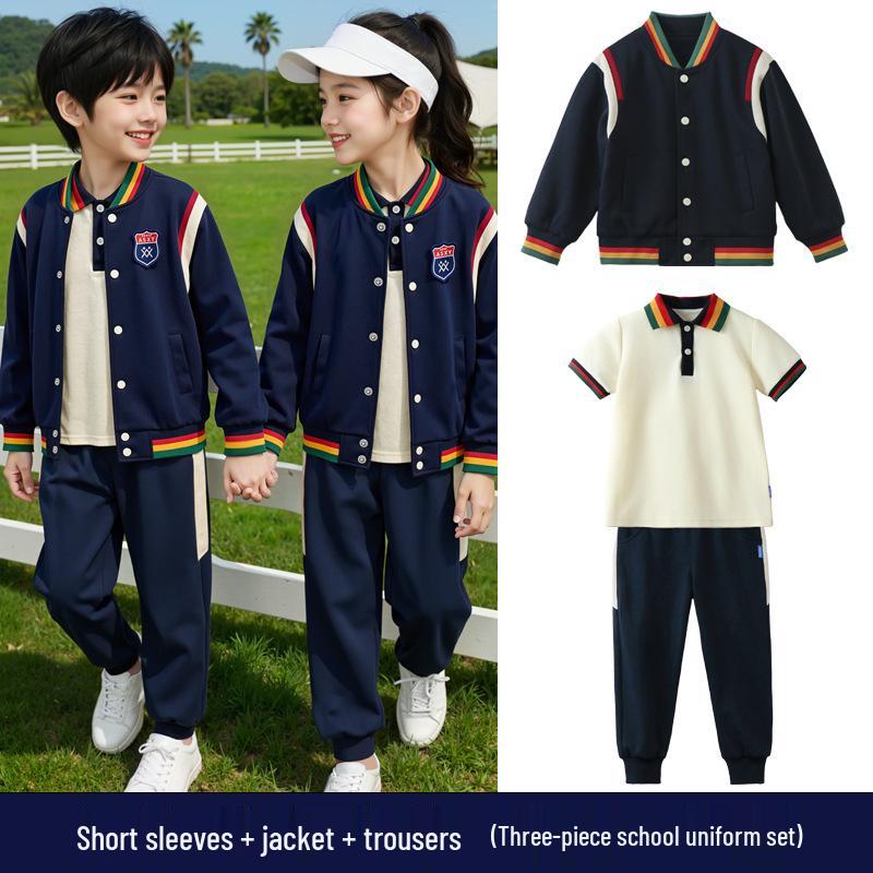 Children s Spring & Autumn School Uniform Set - Baseball Style, Kindergarten & Elementary Three-Piece Outfit 160cm