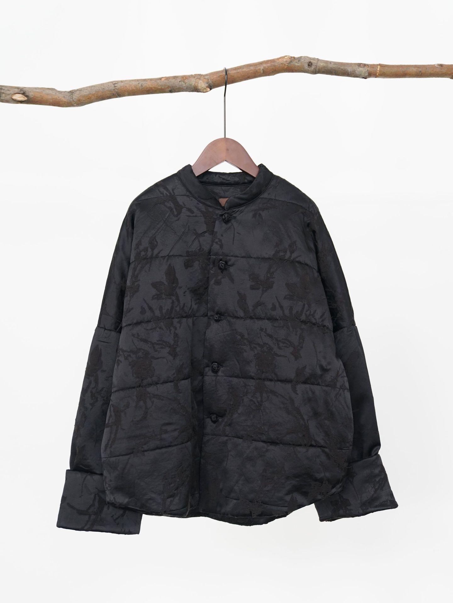 

Johnature Women Vintage Winter Stand Long Sleeve Jacquard Coats Chinese Style Warm High Quality Coats One Size чорний