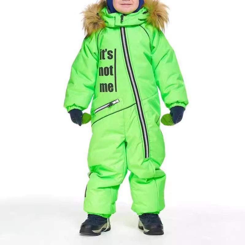 Windproof Waterproof Boys Girls Children's Printed One Piece Ski Suit